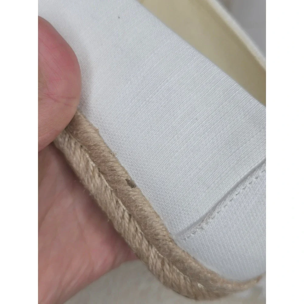 TOMS Off White Alpargata Espadrille Slip On Canvas‎ Shoes W's 10 Comfy Relaxing